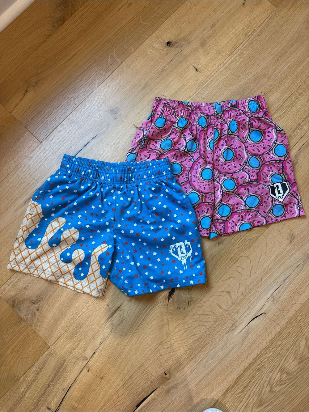 Baseball 101 - Youth Small Shorts - Pink Donut/Ice Cream Print
